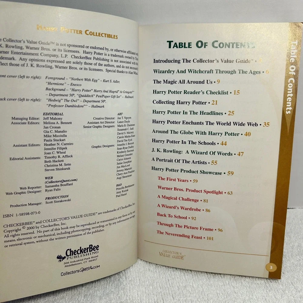 Harry Potter Collectibles Value Guide Premiere Edition CheckerBee 2000 Paperback